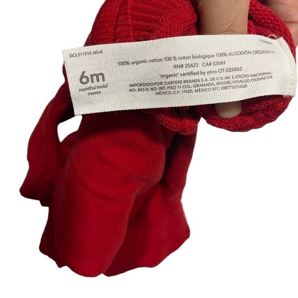 Carter’s Baby Organic Sweater Knit Pointelle Jumpsuit, 6 Months - Picture 8 of 8